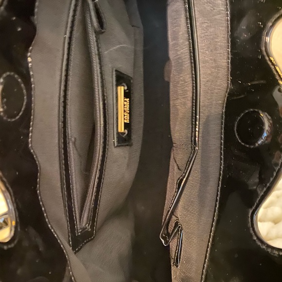 Badgley Mischka Rattan and Pattent Leather Tote - Picture 5 of 7